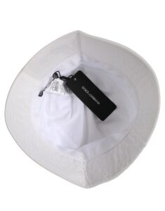 Men White Nylon Wide Brim Bucket Capello Hat