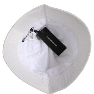 Men White Nylon Wide Brim Bucket Capello Hat