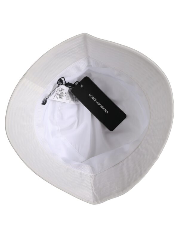 Men White Nylon Wide Brim Bucket Capello Hat