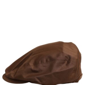 Men Brown Cotton Newsboy Capello Cabbie Hat