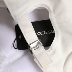 Men White Cotton Baseball Capello 6 Panels Hat