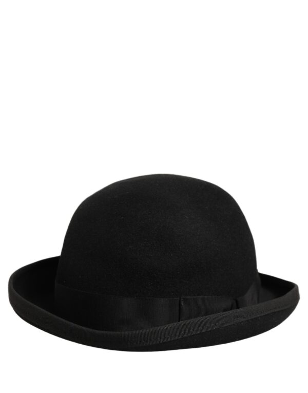 Men Black Rabbit Fur Felt Bowler Capello Hat