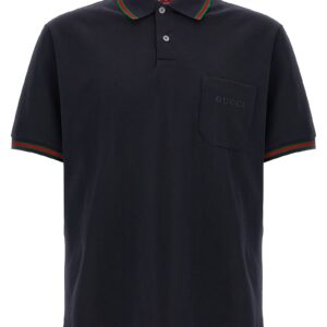 Blue Cotton Polo Shirt