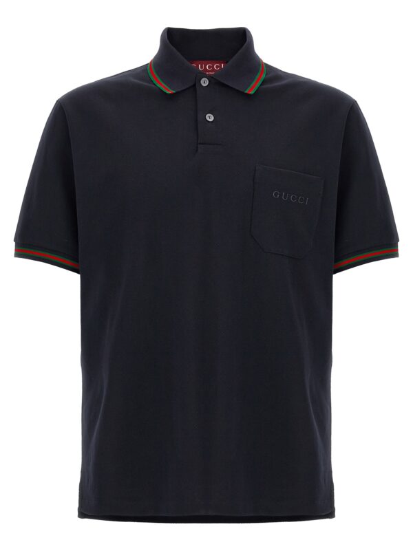 Blue Cotton Polo Shirt