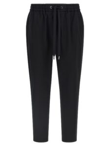 Black Cotton Casual Pants