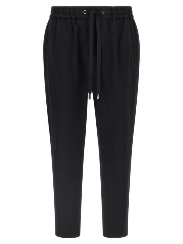 Black Cotton Casual Pants
