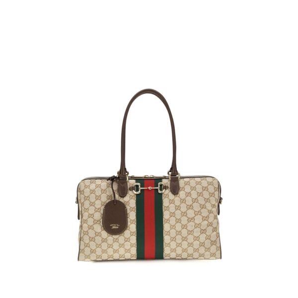 Beige Fabric Handbag