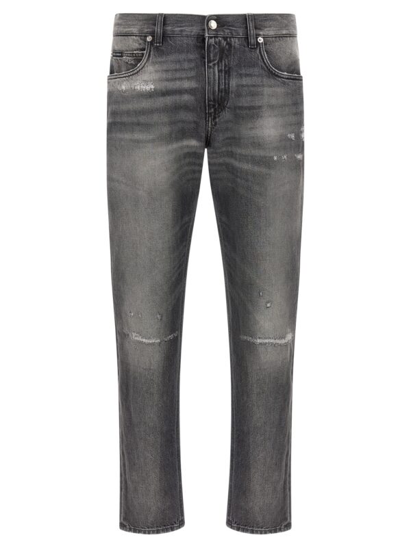 Gray Cotton Jeans Denim