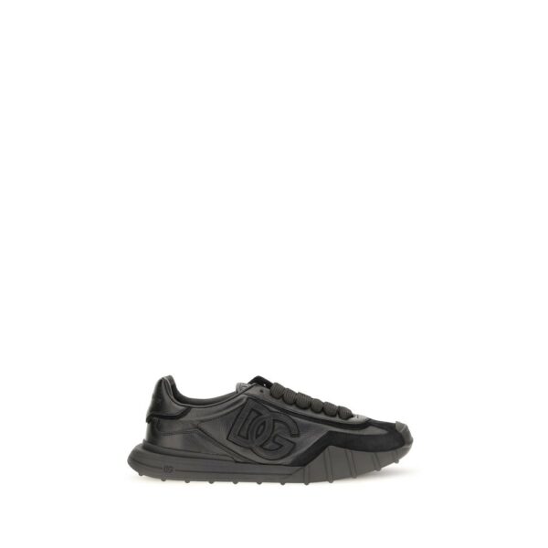 Black Calf Leather Bos Taurus Athletic Sneakers