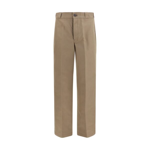 Brown Cotton Casual Pants