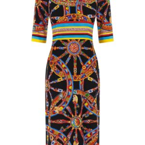Multicolor Silk Midi Dress