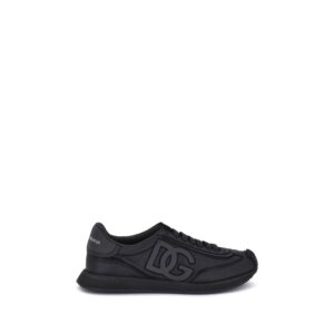 Black Fabric Athletic Sneakers