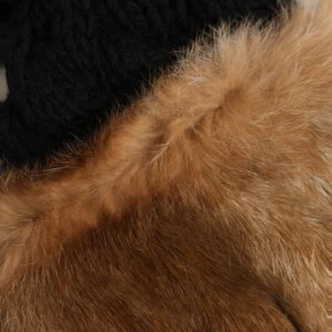 Black Brown Dyed Rabbit Real Fur Winter Beanie Hat