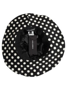 Black White Polka Dot Cotton Bucket Capello Hat