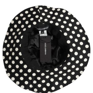 Black White Polka Dot Cotton Bucket Capello Hat