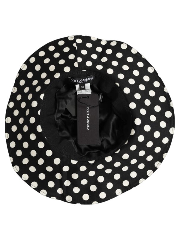 Black White Polka Dot Cotton Bucket Capello Hat