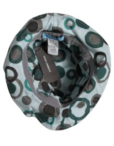 Teal Cotton Big Polka Dot Pattern Bucket Hat