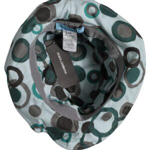 Teal Cotton Big Polka Dot Pattern Bucket Hat