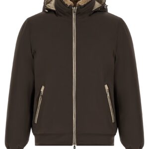 Brown Polyamide Full-Length Jacket