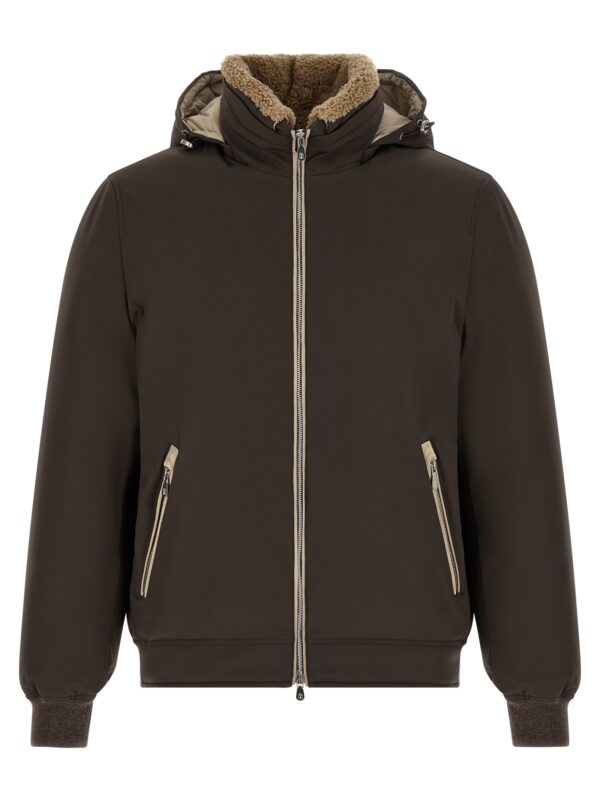 Brown Polyamide Full-Length Jacket