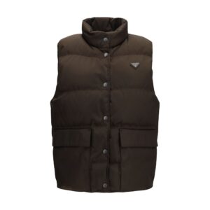 Brown Goose Down Sleeveless Jacket