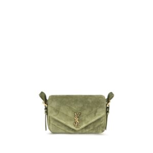 Bicolor Suede Leather Shoulder Bag