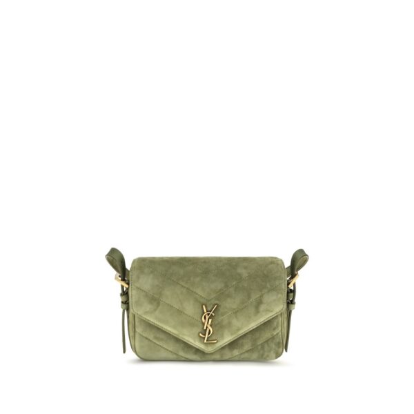 Bicolor Suede Leather Shoulder Bag