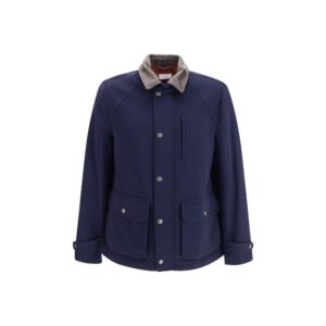 Blue Wool Oves Aries Full-Length Jacket