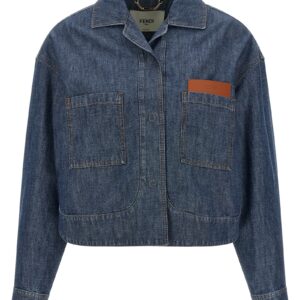 Blue Cotton Denim Jacket - Jag Couture London