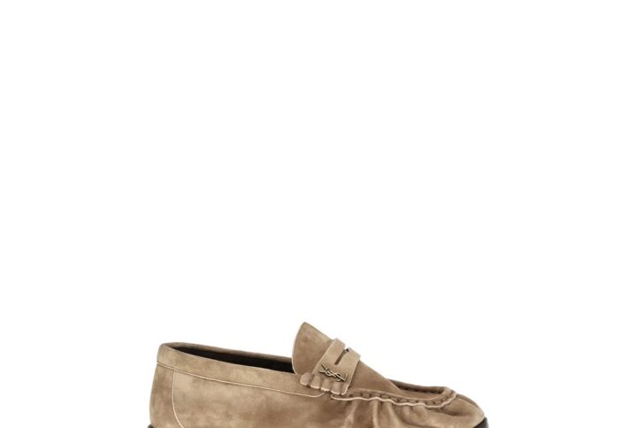 Beige Calf Leather Bos Taurus Slip-On Loafers | Jag Couture London – New York