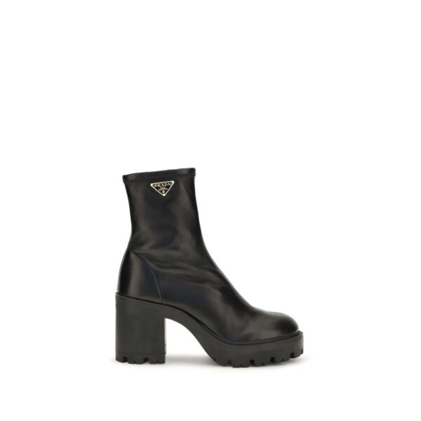Black Calf Leather Bos Taurus Ankle Boots