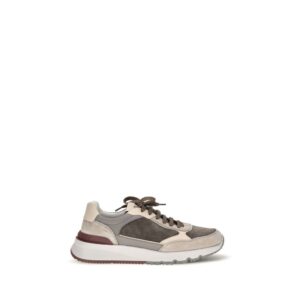 Gray Calf Leather Bos Taurus Athletic Sneakers