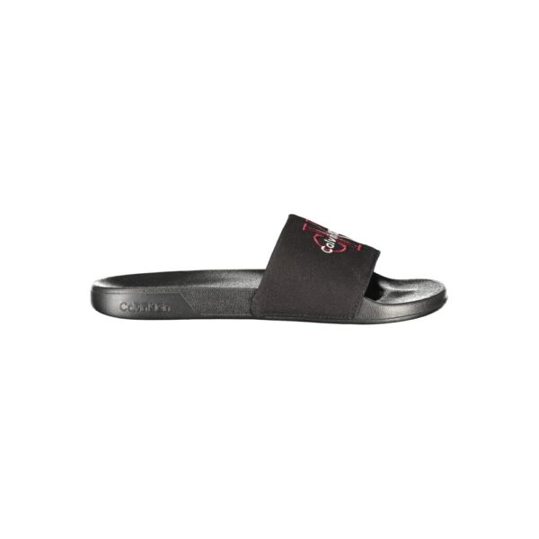 Black Polyester Men’s Slipper