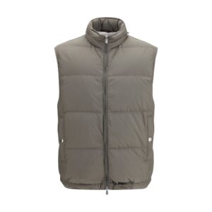 Gray Polyester Sleeveless Jacket