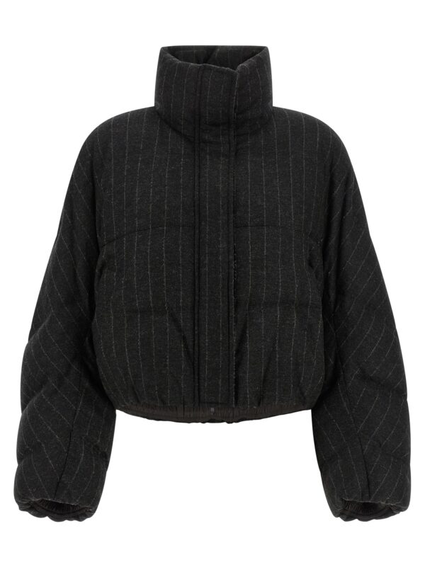 Gray Virgin Wool Full-Length Jacket