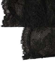 Black Floral Lace Nylon Stretch Knee High Socks