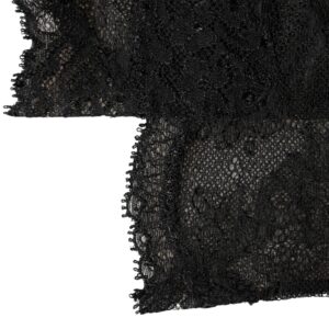Black Floral Lace Nylon Stretch Knee High Socks