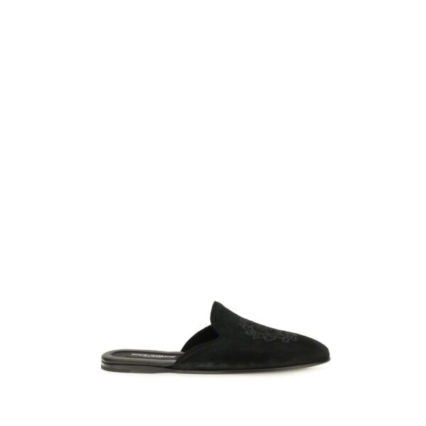 Black Calf Leather Bos Taurus Mules