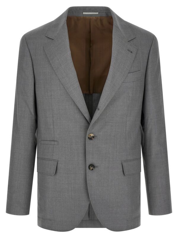 Gray Virgin Wool Blazer