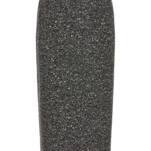 Bicolor Virgin Wool Midi Skirt