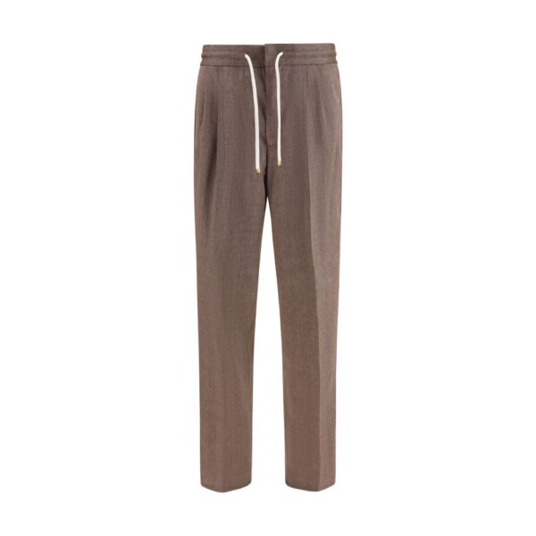 Brown Linen Casual Pants