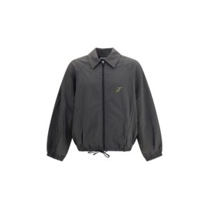 Gray Polyamide Full-Length Jacket