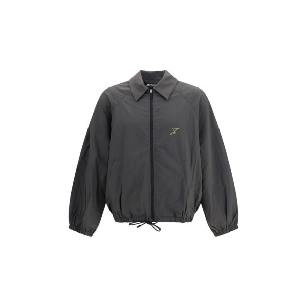 Gray Polyamide Full-Length Jacket