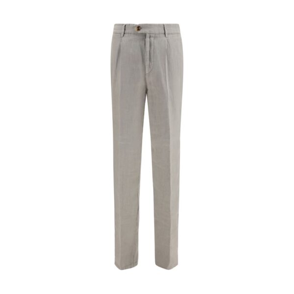Gray Linen Casual Pants