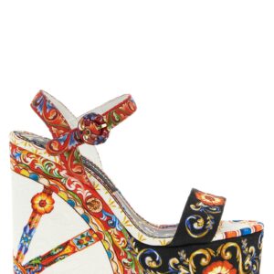 Multicolor Viscose Wedge Sandals