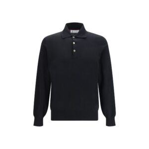 Black Cotton Polo Shirt