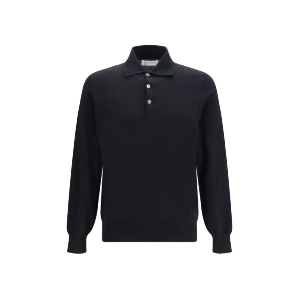 Black Cotton Polo Shirt