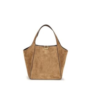 Beige Calf Leather Bos Taurus Backet Bag