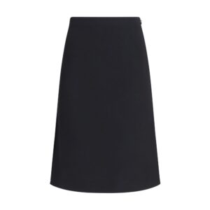 Black Wool Oves Aries Midi Skirt