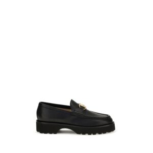 Black Goatskin Platform Loafers